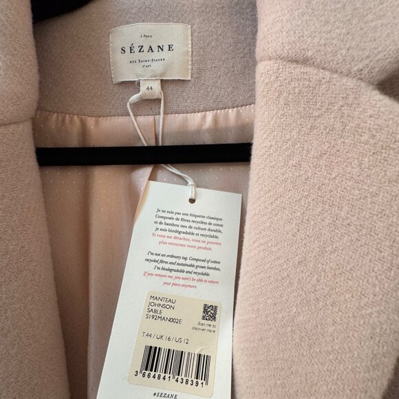 Sezane Johnson coat Sand - Picture 2 of 3